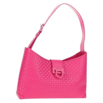 Ferragamo Pre-owned Leren Schoudertas - Dames - Pre-owned - Roze - Maat: ONE Size Leer