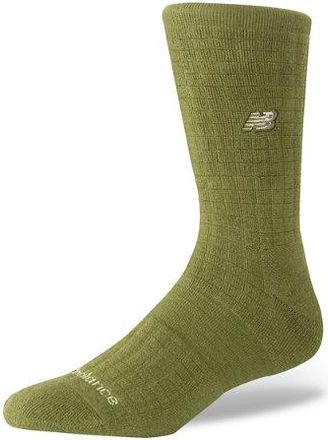 New Balance Unisex Active Heavyweight Waffle Knit Crew 1 Pair en Verde, Poli&eacute;ster, Talla XL