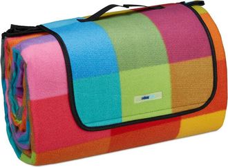 Relaxdays Relaxdays - xxl Picnic Blanket, Aluminium Coating, Folding Beach Rug with Handle, 200x300 cm, Soft, Multicoloured