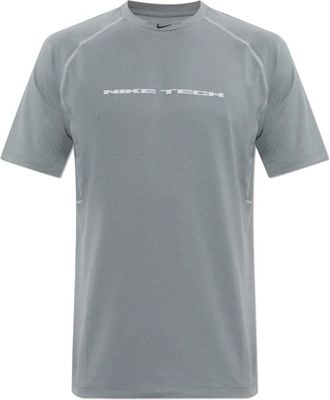 Nike Tech Dri-FIT Short-Sleeve Top - Heren - Sportshirts - Grijs - 2XL - Polyester - Fitness