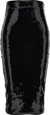 Alexandre Vauthier Black Mesh midi skirt