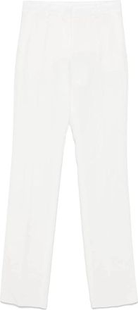 Sportmax Broek met riem en zakken - Dames - Straight fit broeken - Wit - 2XS - Broeken