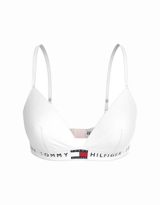 Tommy Hilfiger Womens Heritage Cotton RP Triangle Bra, White - Size: 2XL