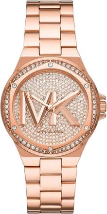 Michael Kors Lennox Pav&eacute; Logo Horloge - Dames - Horloges - Roze - ONE Size - Accessoires