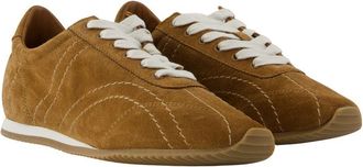 Toteme Womens Flex Sneaker Brown Calfskin