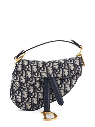 Dior Saddle Handbag Oblique Canvas Mini shoulder bag - Blu