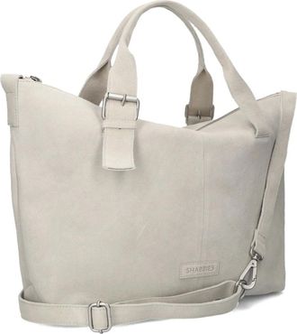 Shabbies Amsterdam Tassen, Dames, Grijs, ONE Size, Su&egrave;de, Essie Laptop Su&egrave;de Tas