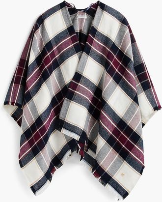 Tommy Hilfiger Womens Tartan Cape - Ivory/Multi