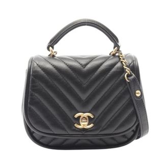 Chanel Pre-owned Vintage Schoudertas - Dames - Pre-owned - Zwart - Maat: ONE Size Leer