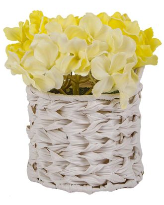 National Tree Company 10In Light Yellow Hydrangea Bouquet In White Basket