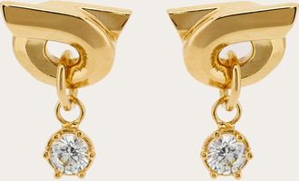 Ferragamo Women Gancini earrings with pendant Gold