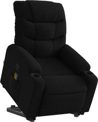vidaXL Sillón reclinable de masaje elevable tela negro vidaXL
