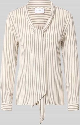 Comma Slim Fit Schluppenbluse aus Viskose in Dunkelbraun, Gr&ouml;&szlig;e 34