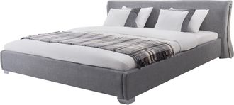 Beliani Cama Tapizada En Piel Dorada Con Somier 140 X 200 Cm Dise&ntilde;o Moderno Paris
