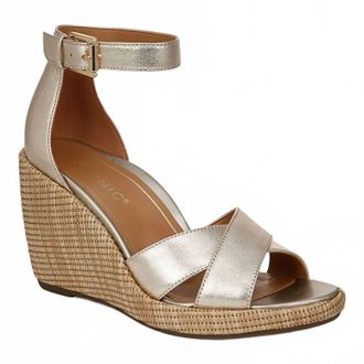 Vionic Womens Marina Wedge Sandal In Gold