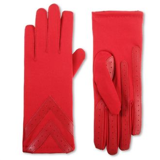 Isotoner WomenS Smartdri Chevron Stretch Touchscreen Gloves In Chili