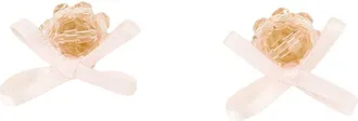 Simone Rocha Womens Petite Bow Daisy Earrings Crystal Pink Others Jewelry-Watches
