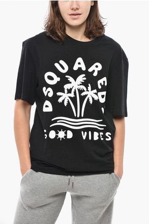 Dsquared2 Crew Neck Cotton T-Shirt with Printed Logo size S