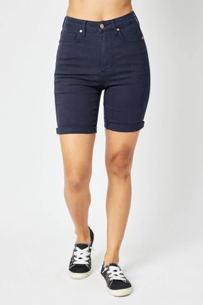 Judy Blue High Waist Garment Bermuda Shorts In Blue