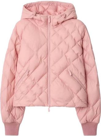 Burberry Check-stitch Nylon Delley Puffer Jacket, Size Medium
