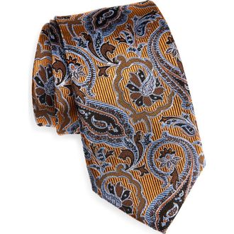 Nordstrom Floral Paisley Silk Tie in Orange at Nordstrom