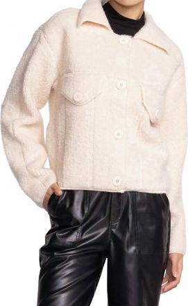 Pink Martini Erika Button-Down Front Jacket In Off White