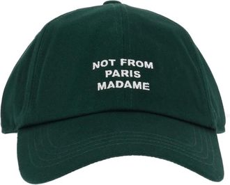 Dr&ocirc;le de Monsieur La Casquette Slogan - unisex - Petten - Groen - ONE Size - Katoen - Accessoires
