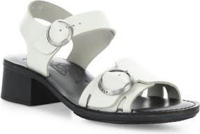 FLY London Ebli Ankle Strap Sandal in 006 White/Black at Nordstrom Rack, Size 10-10.5Us / 41Eu