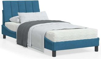 vidaXL Cama Con Colch&oacute;n Terciopelo Azul 90x200 Cm Vidaxl
