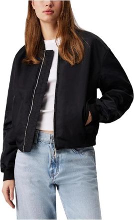Calvin Klein Gewatteerd Bomberjack - Dames - Zomerjassen - Zwart - M - Nylon - Jassen