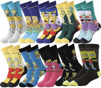 Generic FIVE Pairs of Simpsons Socks in a Box UK Adult SZ 6-10 / Gift for Husband/Boyfriend/Son/Gift For an Simpsons Fan/Simpsons Gift/Simpsons Socks