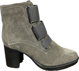 VALDINI Womens Jenny Heeled Boots In Grey Suede