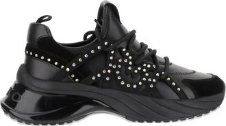Pinko Black Ariel 28 Sculpted Metallic Accents Trainers