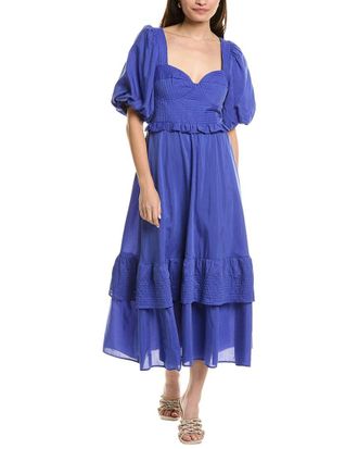 Farm Rio Farm Rio Bubble Sleeve Midi Dress