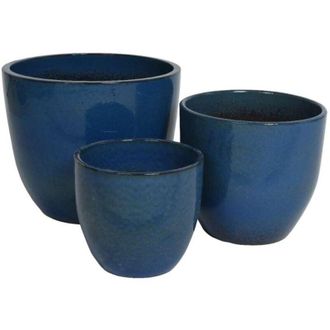 Kaemingk Vaso Matteo smaltato blu formato grande
