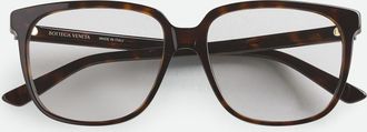 Bottega Veneta Classic Square Eyeglasses - Brown - Unisex - 100% Eastman Acetate Renew & Including 27% Recycled Material