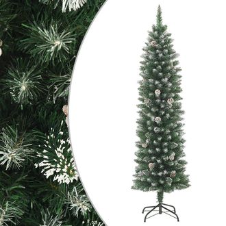 vidaXL Rbol De Navidad Artificial Estrecho Con Soporte Pvc 240 Cm Vidaxl