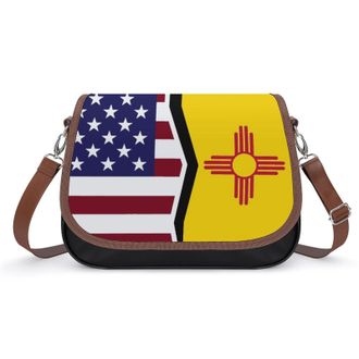 Generic US & New Mexico Flag Fashion Womens Crossbody Bags Novelty Handbag Shoulder Bag Purse