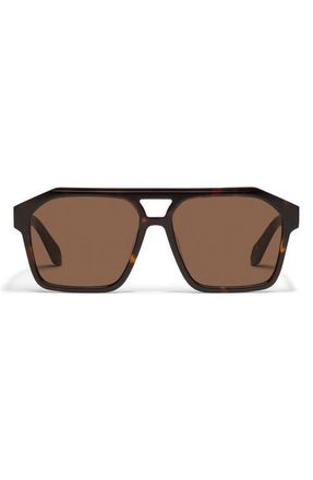 Quay Soundcheck 57mm Gradient Aviator Sunglasses in Dark Tort/Brown at Nordstrom