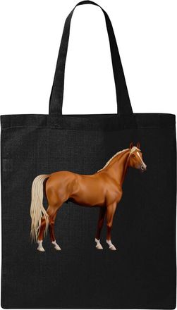 Generic Beautiful horse artwork 07 Natural Ecological Cotton Tote Bag Black