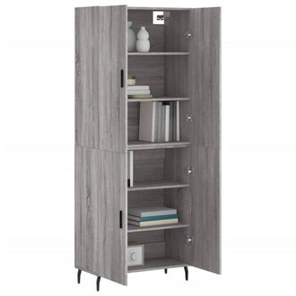 Berkfield Home Highboard Grey Sonoma 69.5x34x180 cm Engineered Wood