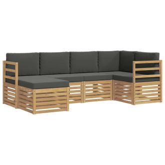 vidaXL Conjunto De Sof&aacute;s De Exterior 6 Pcs Blanco Y Antracita Vidaxl
