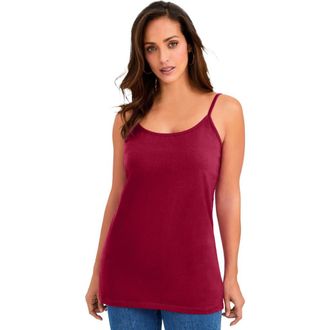 Jessica London Stretch Cotton Cami in Rich Burgundy at Nordstrom, Size 16