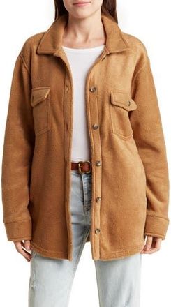 Thread & Supply Plaid Polar Fleece Shacket in Toasted Coconut at Nordstrom Rack, Size X-Small