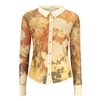 Desigual Atenas Blouse met Lange Mouwen - Dames - Blouses & Shirts - Beige - Maat: M Poliester