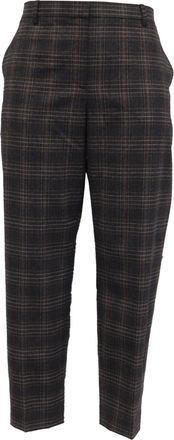Theory Plaid Trousers in Grey Wool