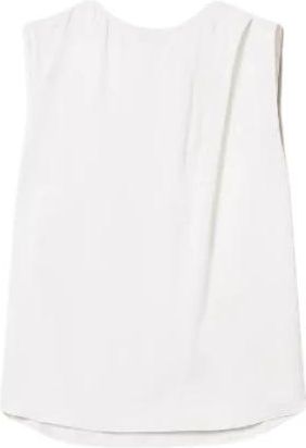 Twinset Top van glanzend satijn met plooien - Dames - Tops zonder mouwen - Wit - L - Satijn - Tops
