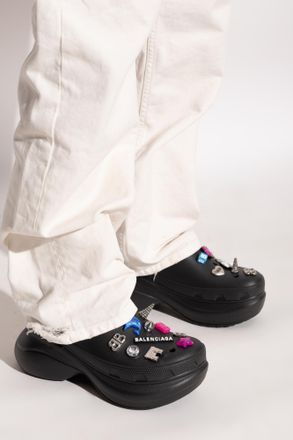 Balenciaga Rubber Shoes With Appliques, Womens, Black