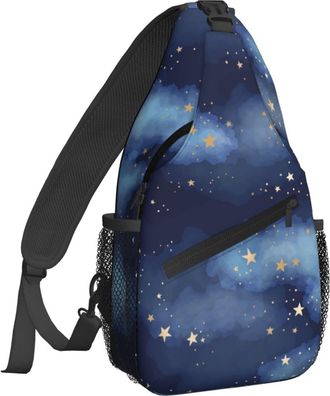 Generic Stars And Clouds Crossbody Bag Anti Theft Shoulder Bag Adjustable Fanny Pack For Workout Camping Traveling