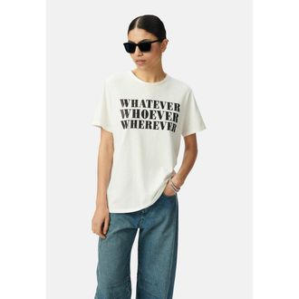 Ikks T-shirt met korte mouwen en ronde hals, glitterboodschap